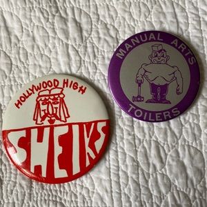 VINTAGE RARE Los Angeles High School Pin Back Buttons 1970s